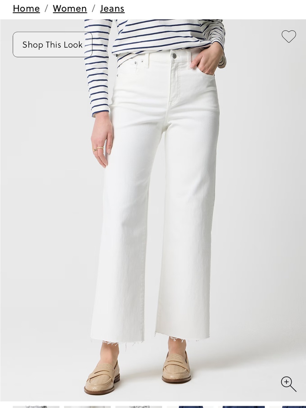 J. Crew Factory Wide-Leg Crop Jeans